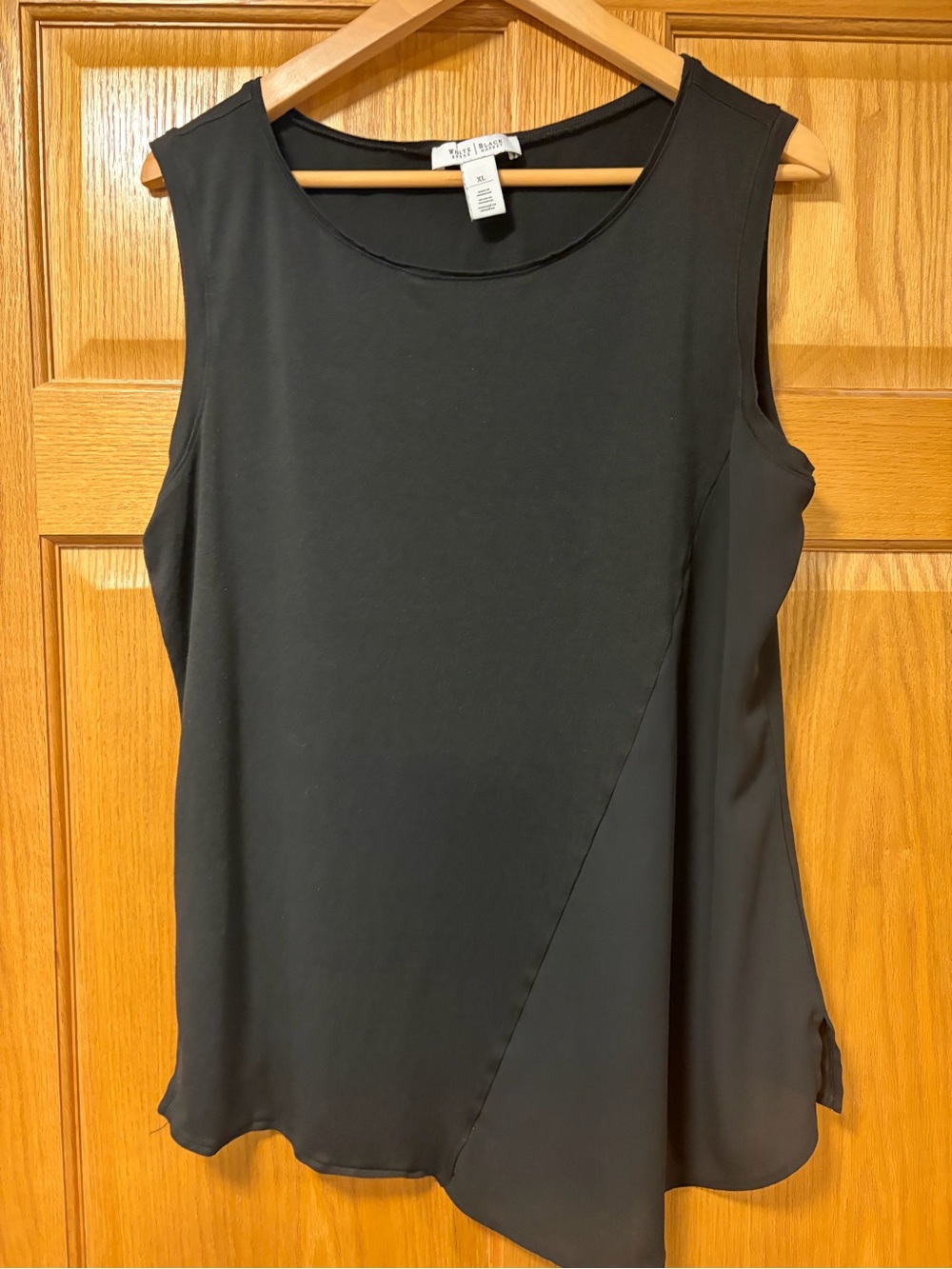 White House Black Market Black Sleeveless Asymmetrical Layered Top